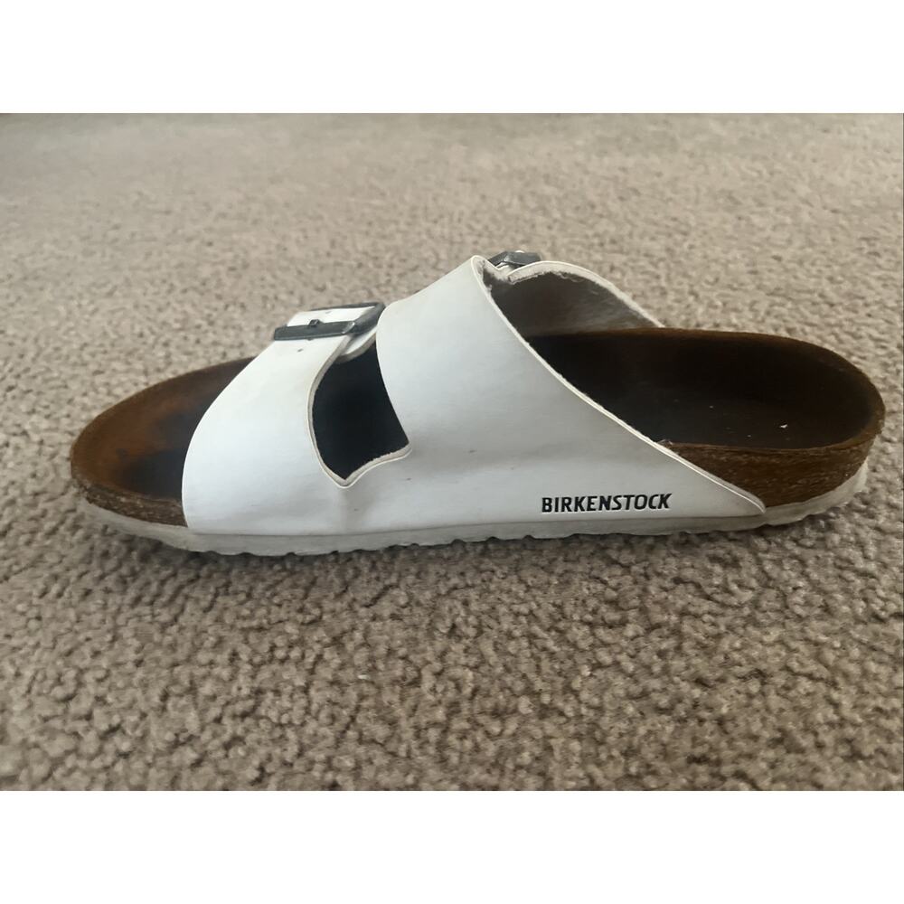 Birkenstock White Women's Arizona Birko-Flor Matte Slip On Sandals Size 40 EU - Picture 2 of 9